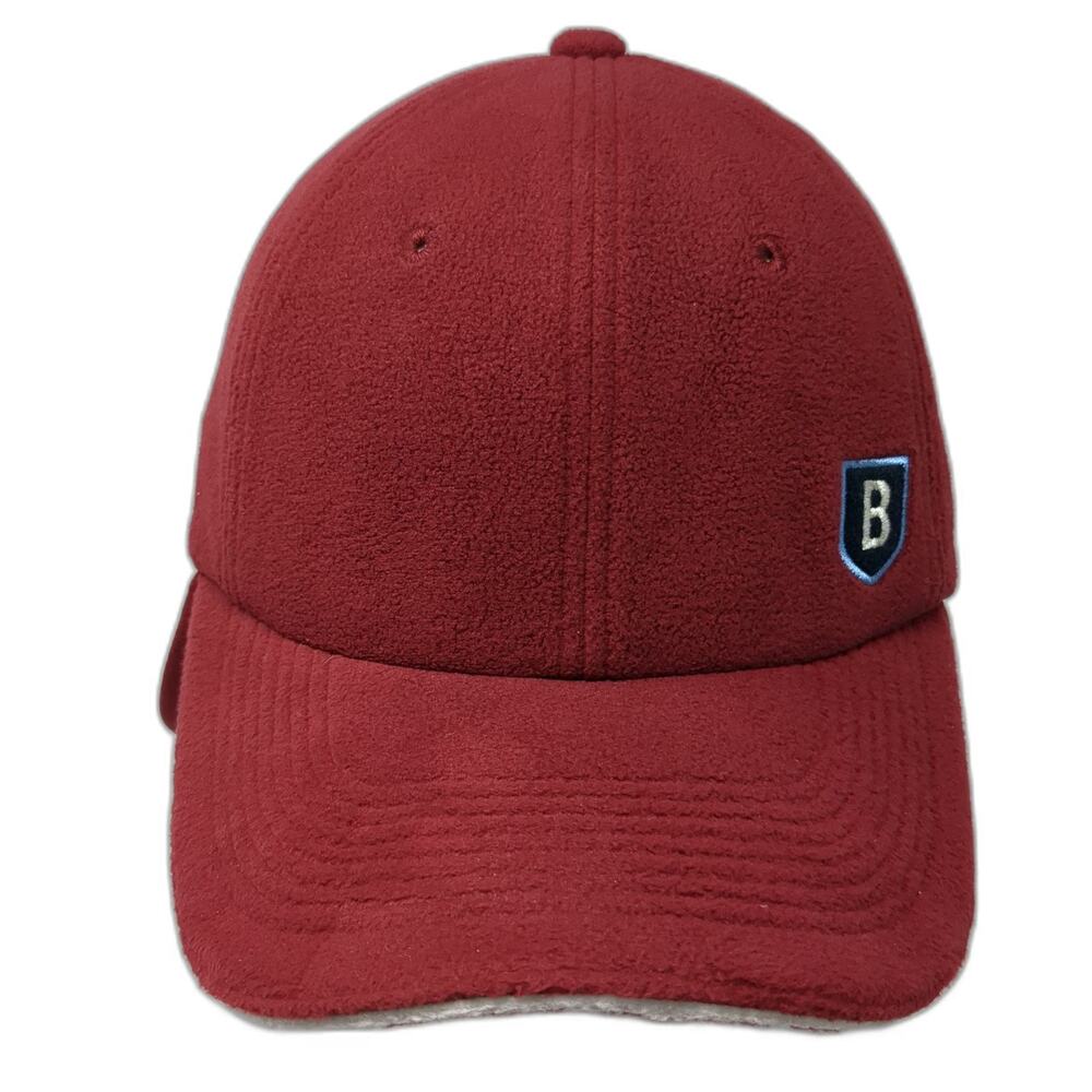 G.H. Bass & Co Trapper Cap Red Fleece Winter Hat Shield Logo Ear Flaps Vintage